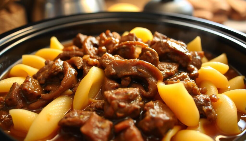 Crockpot Beef Tips and Noodles Comfort Meal Crockpot Beef Tips and Noodles Comfort Meal