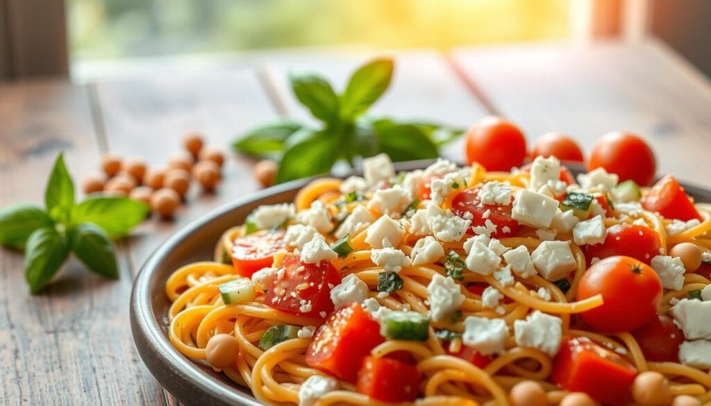 Mediterranean Chickpea Pasta Salad Summer Dish Mediterranean Chickpea Pasta Salad Summer Dish