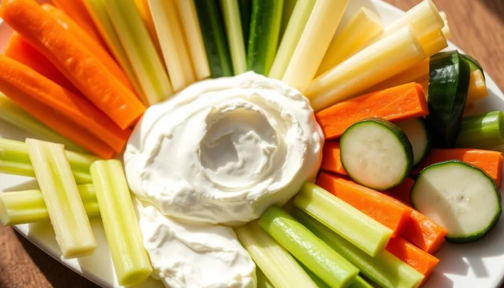 cream cheese and veggies